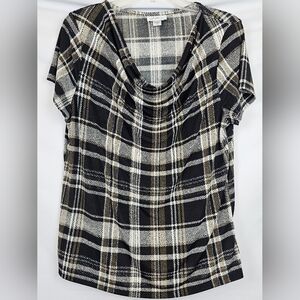 Jaclyn Smith Collection Plaid Womens Blouse Size Large